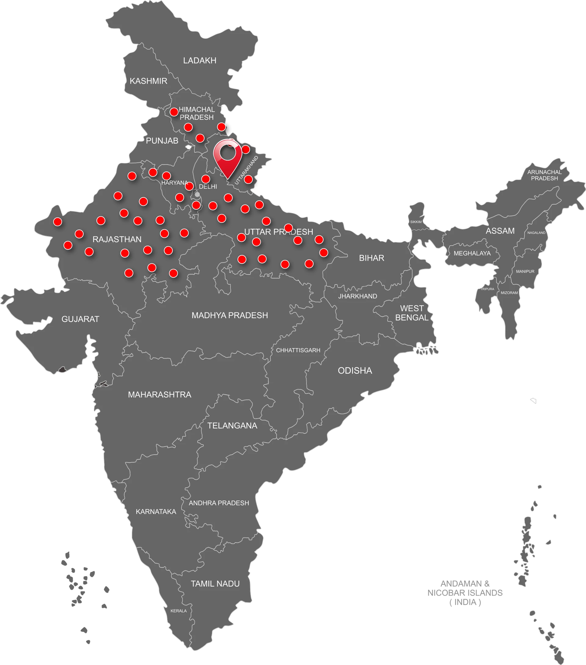 Indostar Market Presence Map - India